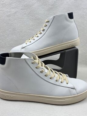 Clae Women’s White High-Top Leather Sneakers